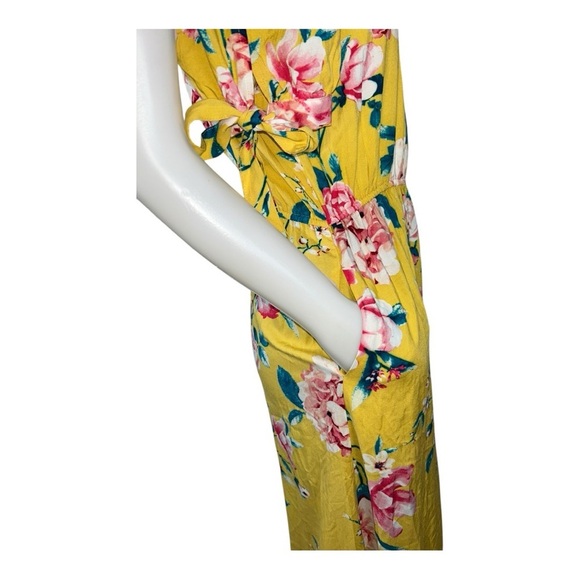 Band of Gypsies Maxi Dress Size 8 New Floral Off-Shoulder Yellow, Pink Dress - Picture 4 of 14